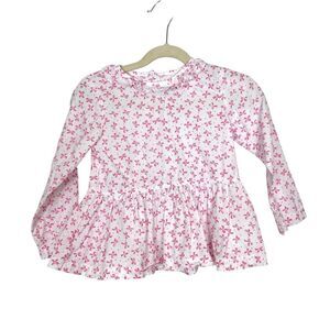 Eliza James 4T Kids Girls Bow Top Cotton Long Sleeve Blouse Shirt White Pink 4